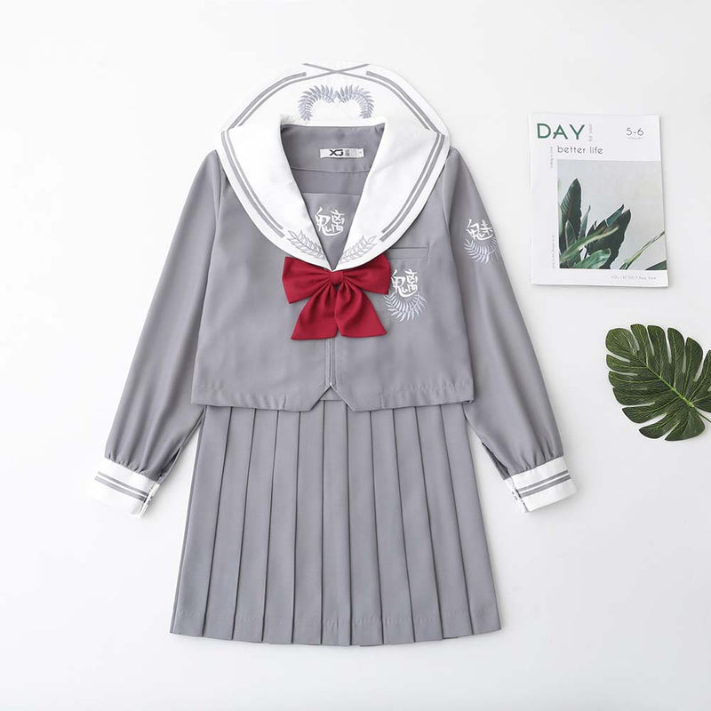 JK Uniform Preppy Style Long Sleeve Shirt and Skirt Suit