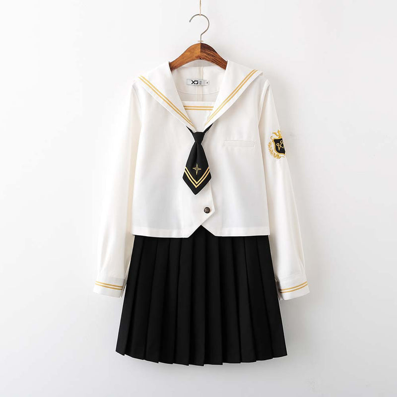 JK Uniform Sailor Style Long Sleeve Shirt and Skirt Suit