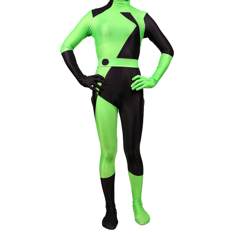Kim Possible Shego Cosplay Costume Green Jumpsuit Outfits Suit