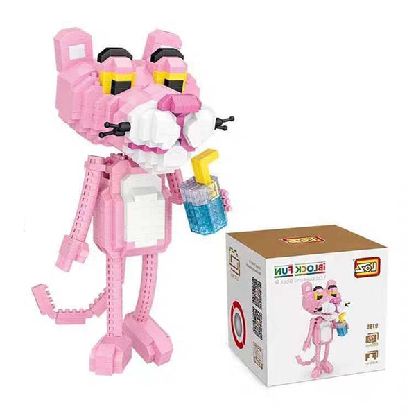 Building Blocks Cartoon Pink Panther Model DIY Kids Toy - Toysoff.com