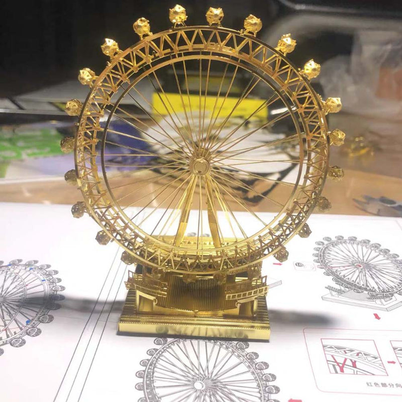 London Eye Ferris Wheel 3D Model Metal Puzzle DIY Assembled Toy Decorations - Toysoff.com