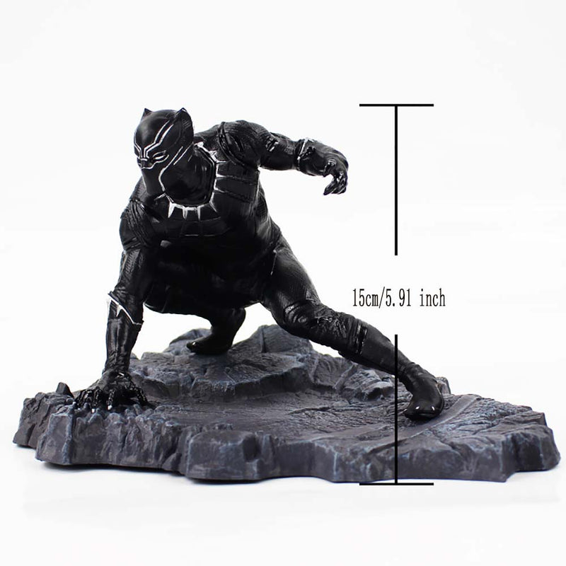 Marvel Avengers Black Panther on Rock Action Figure Model Toy 15cm