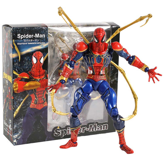 Marvel Avengers Yamaguchi Iron Spiderman Action Figure Joints Movable Toy 17cm
