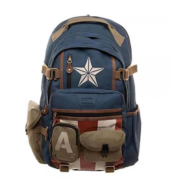 Marvel Captain America Students Men Women Travel Leisure Large Capacity Backpack - Toysoff.com