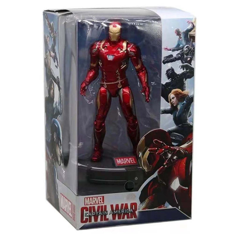 Marvel Civil War Iron Man Action Figure With Luminous Base Toy 18cm