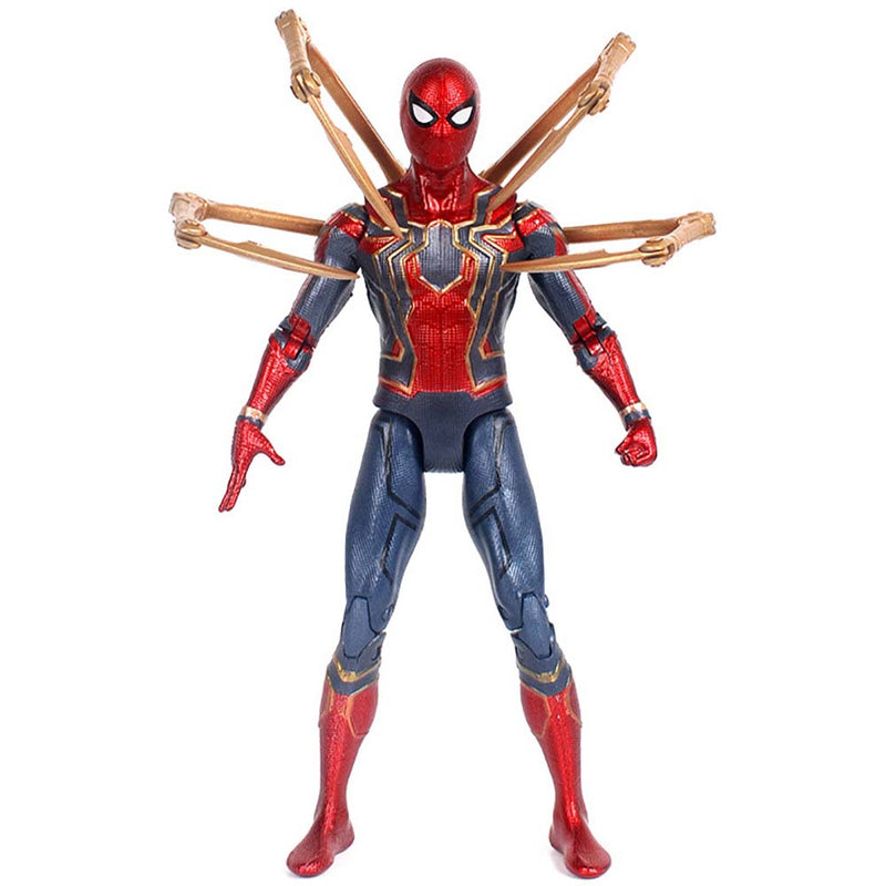 Marvel Iron Spider Man Action Figure With Bracket Model Toy 18cm