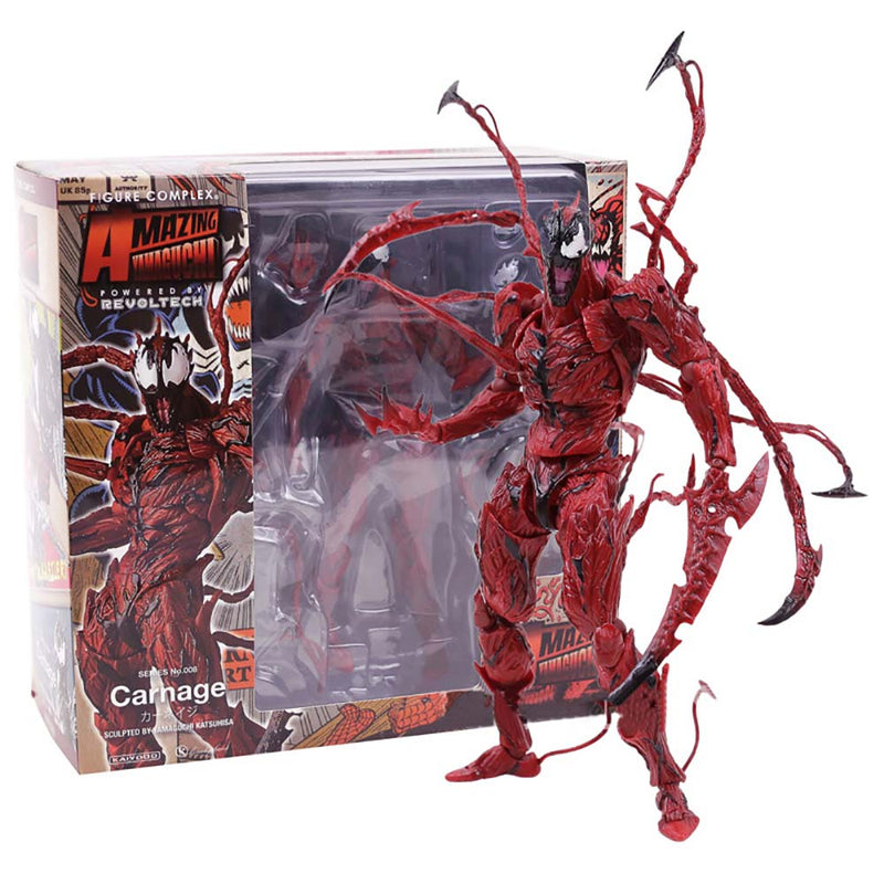 Marvel Revoltech Series Carnage Red Venom Action Figure Model Toy 16cm
