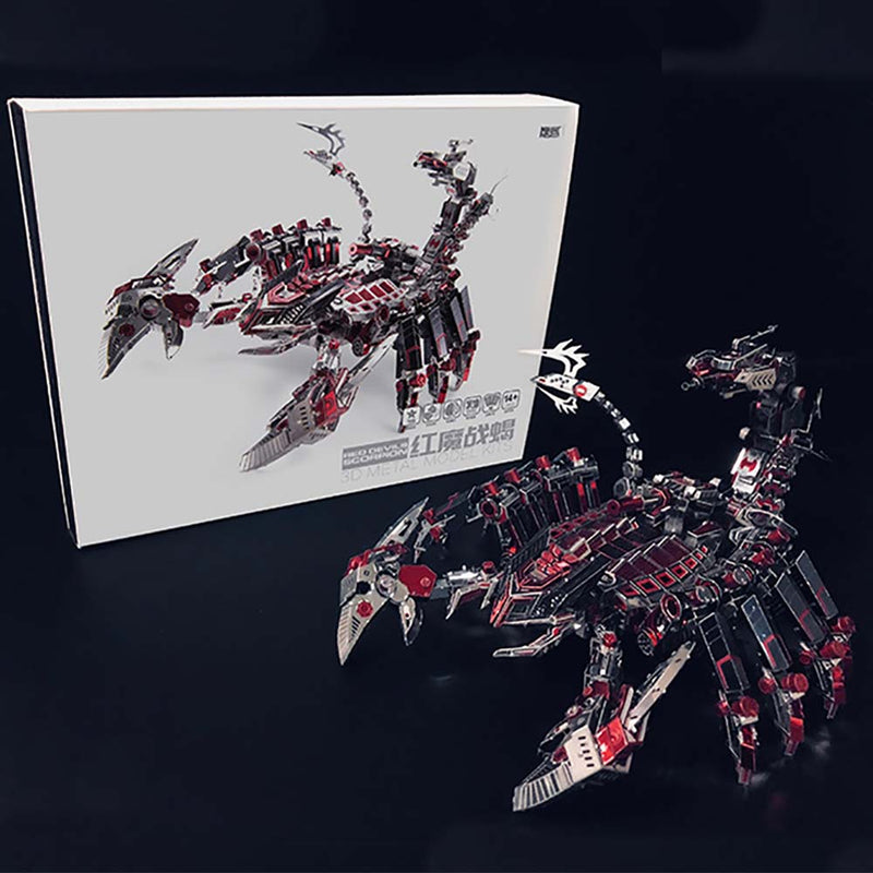 Mechanical Sense Red Devil Battle Scorpion 3D Model Metal Puzzle DIY Toy - Toysoff.com
