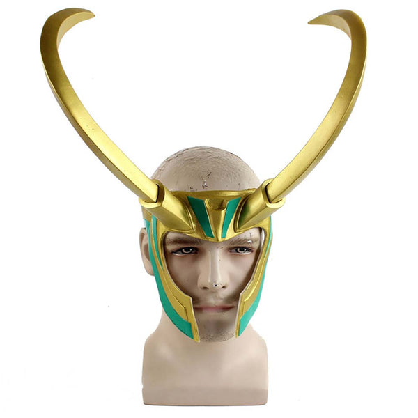 Movie Thor Ragnarok Loki Helmet Removable Horns Mask Halloween Prop
