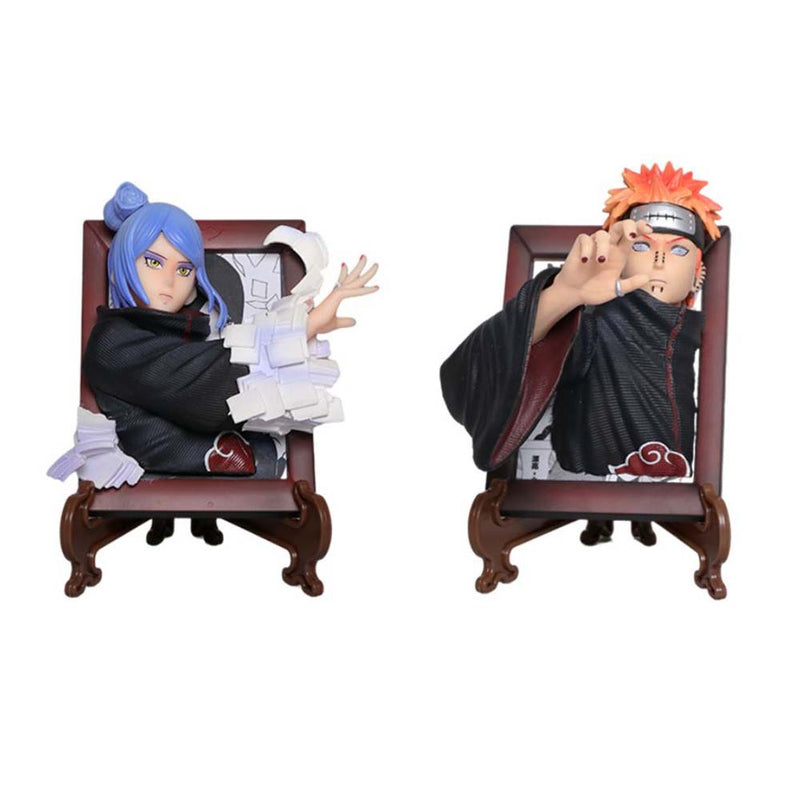 Naruto Konan and Pain Action Figure Model Photo Frame 12cm