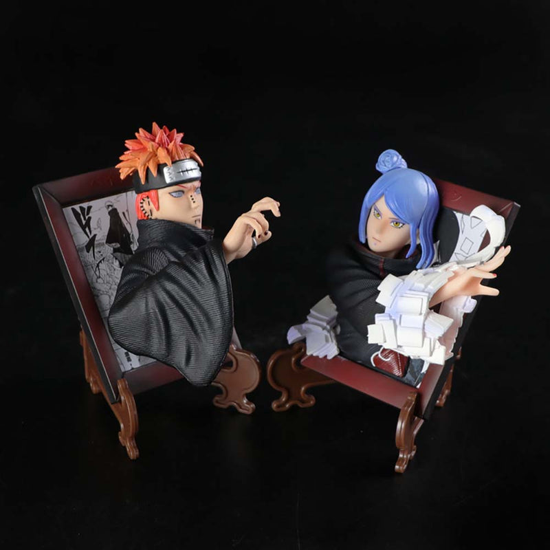 Naruto Konan and Pain Action Figure Model Photo Frame 12cm
