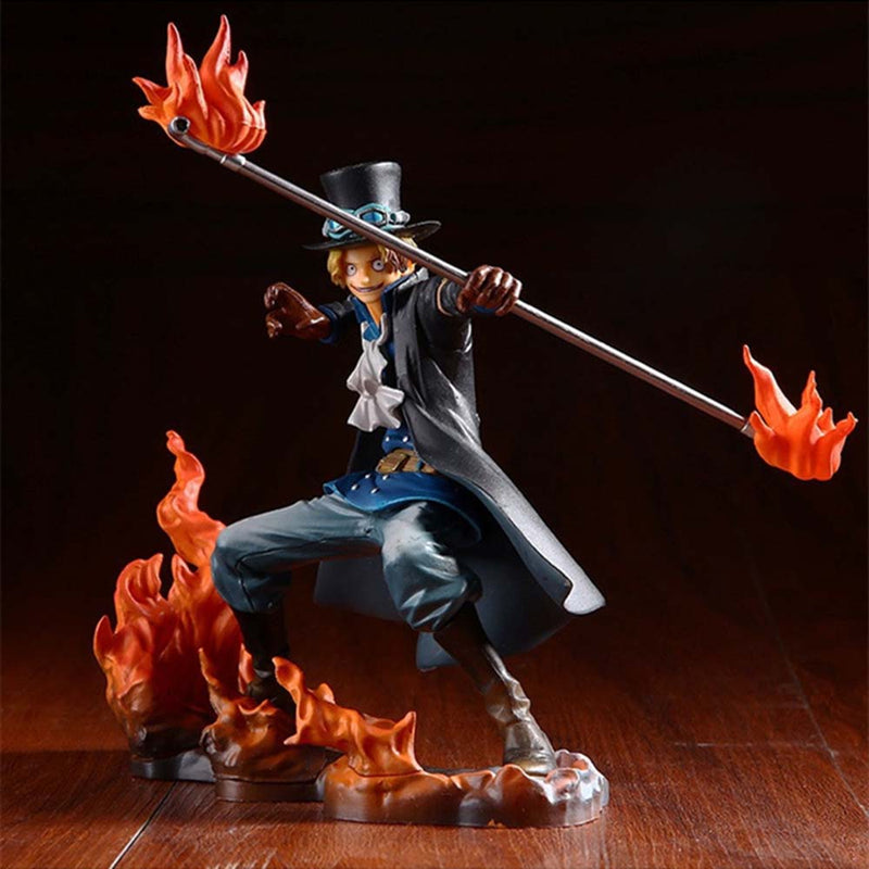 One Piece Ace Sabo Luffy Action Figure Collectible Model Toy 14-17cm