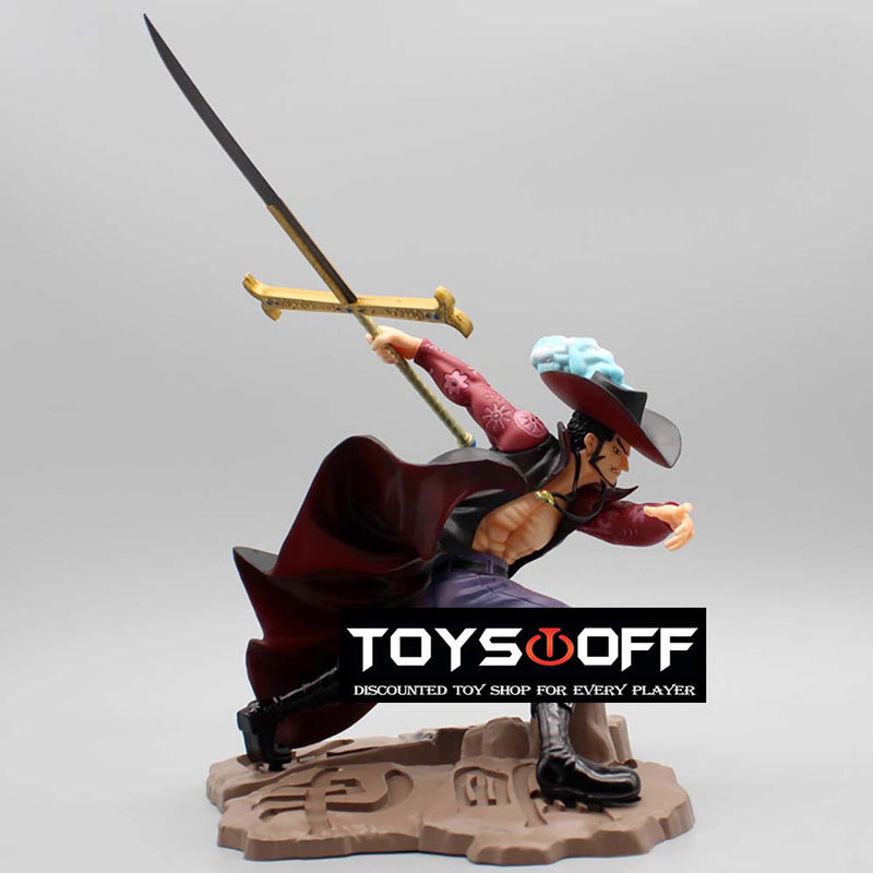 One Piece Combat ver Dracule Mihawk Action Figure Toy 19cm