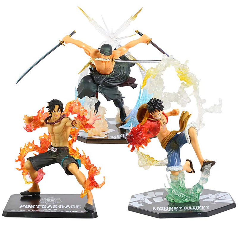 One Piece Luffy Zoro Ace Battle Ver Action Figure Toy