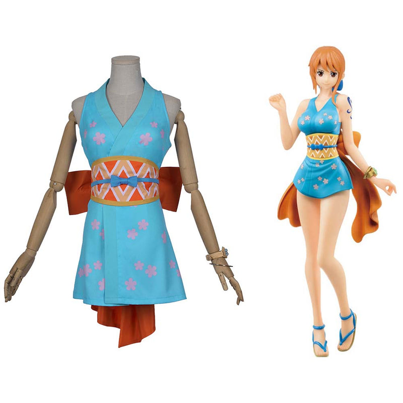 One Piece Wano Country Nami Cosplay Costume Wanokuni Style Dress Outfit