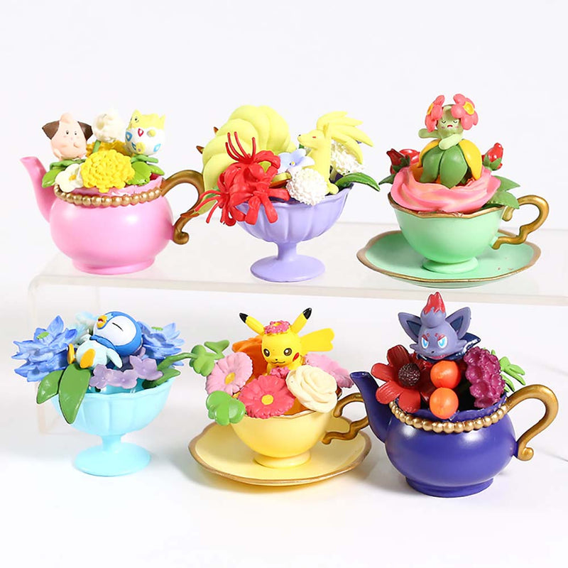 Pokemon Floral Cup Collection Vol 2 Action Figure Model Toy 6pcs 6cm