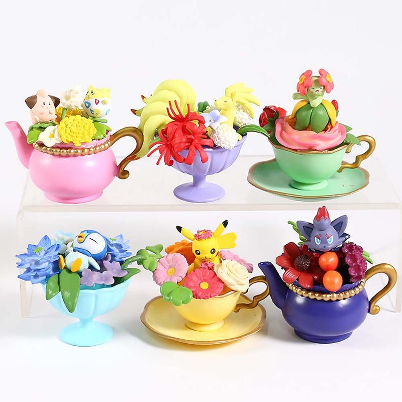 Pokemon Floral Cup Collection Vol 2 Action Figure Model Toy 6pcs 6cm