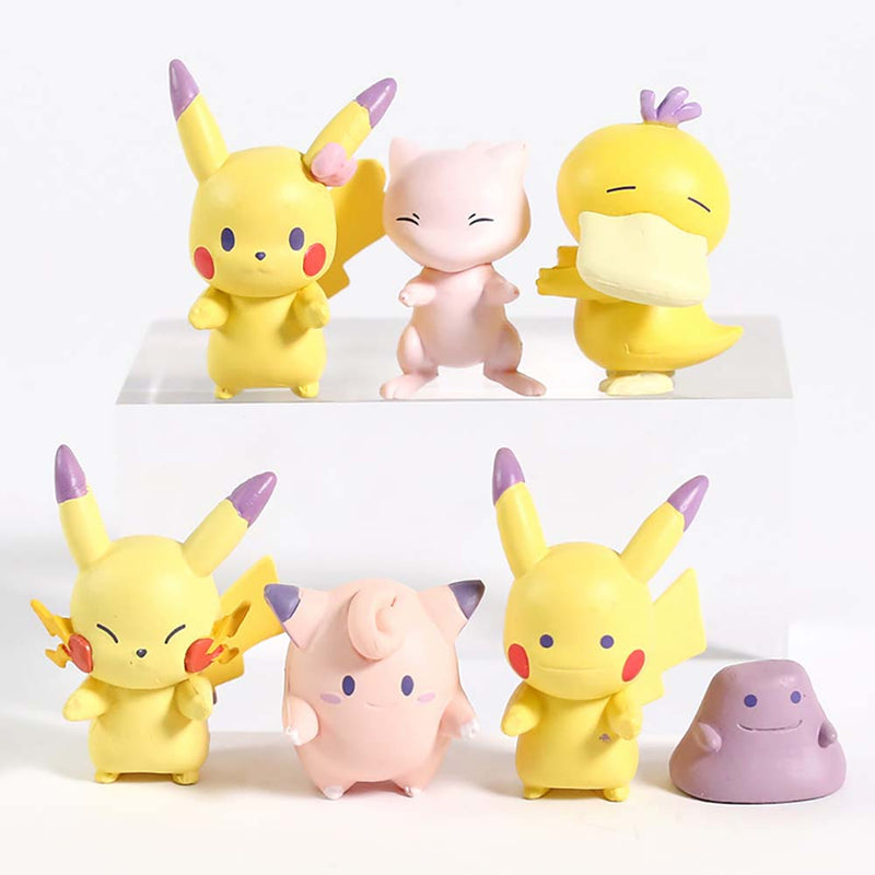Pokemon Line Up 2 Mew Psyduck Clefairy Ditto Action Figure Toy 6pcs