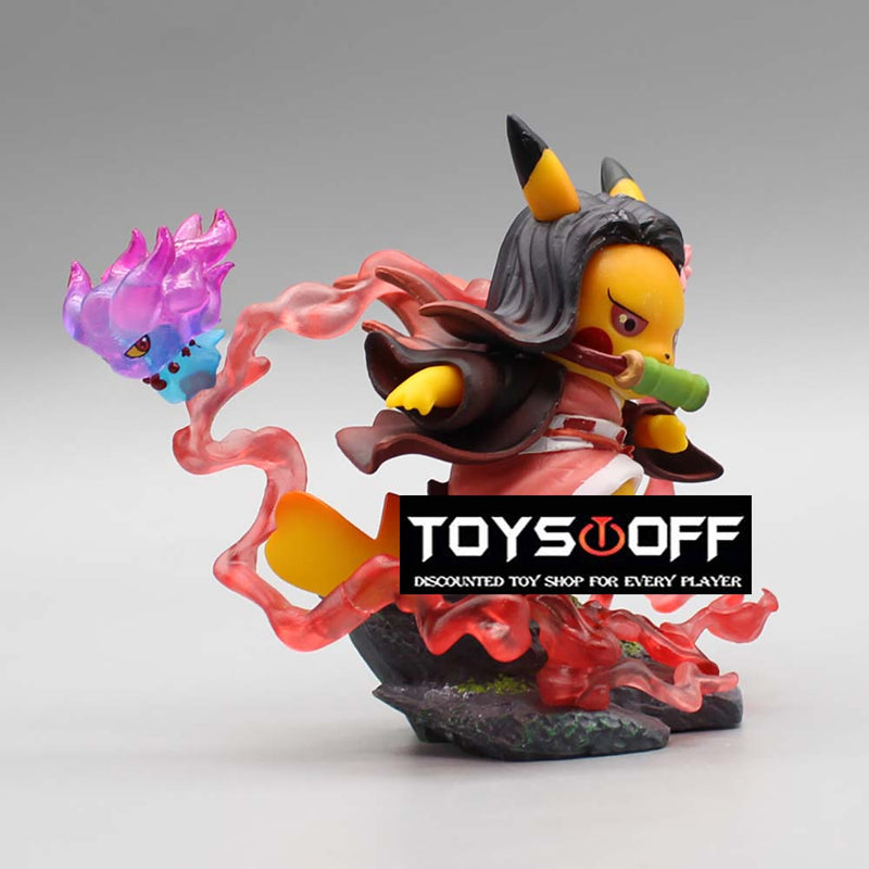 Pokemon Pikachu Cos Demon Slayer Tanjirou Nezuko Action Figure Toy 11cm