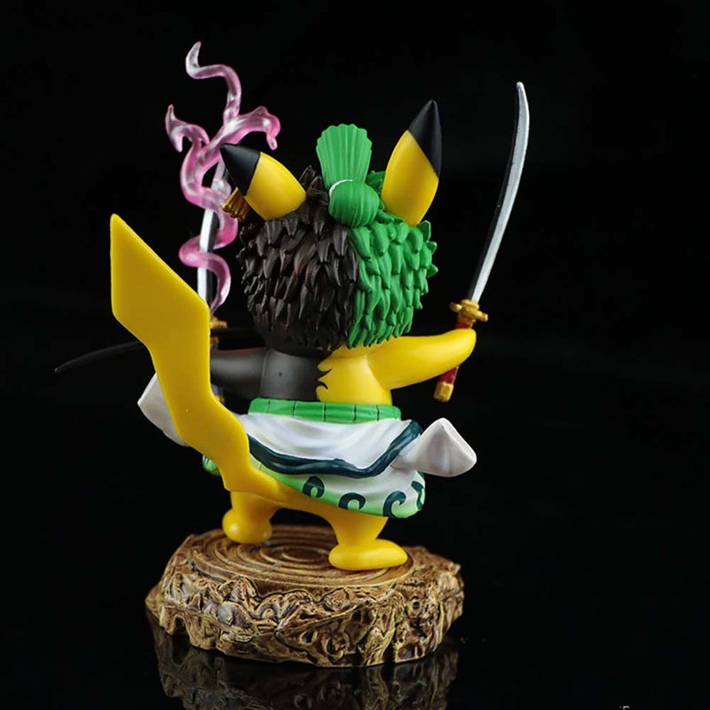 Pokemon Pikachu Cos Roronoa Zoro Action Figure Model Toy 12cm