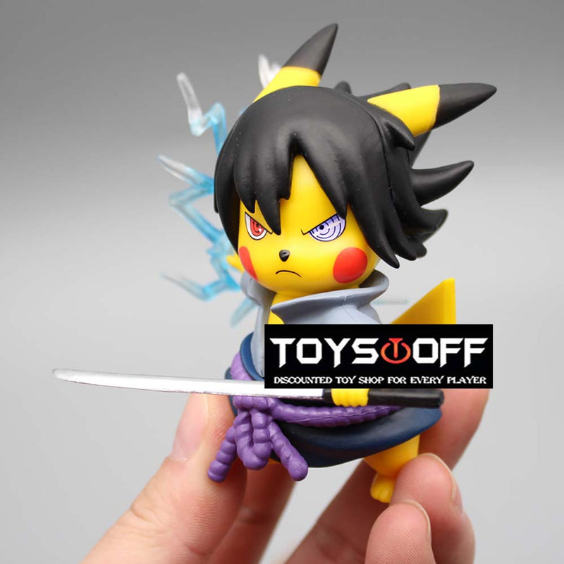 Pokemon Pikachu Cos Uchiha Sasuke Action Figure Collectible Model Toy 10cm