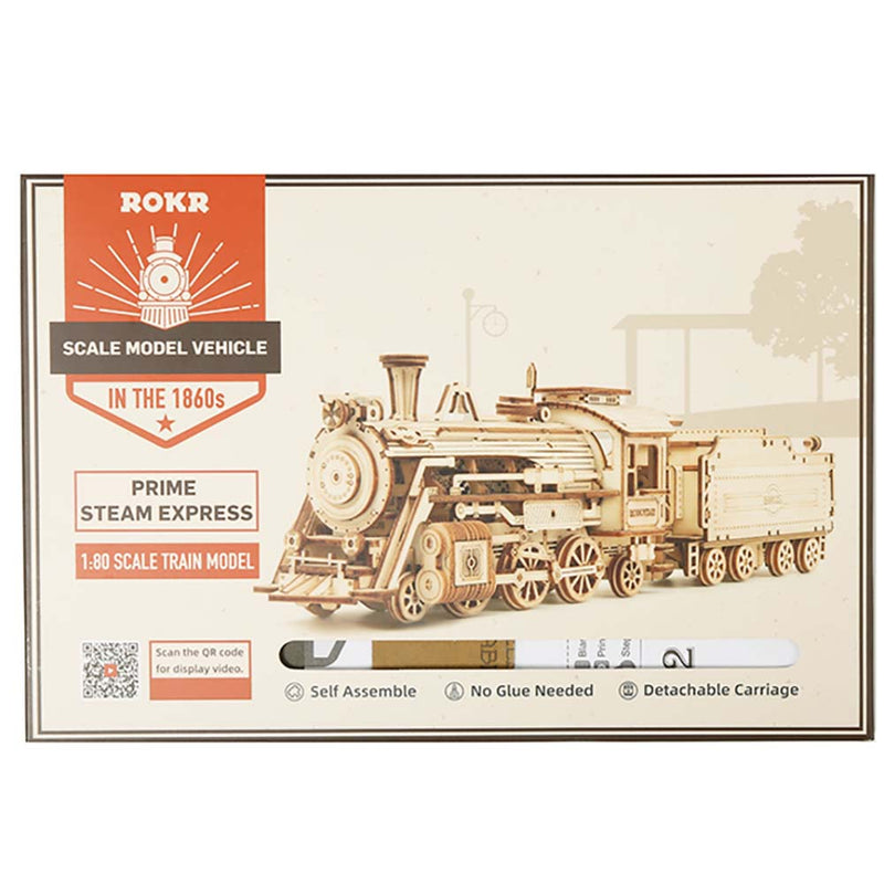 Steam Train Model DIY 3D Wooden Puzzle Building Kits Assembly Toy - Toysoff.com