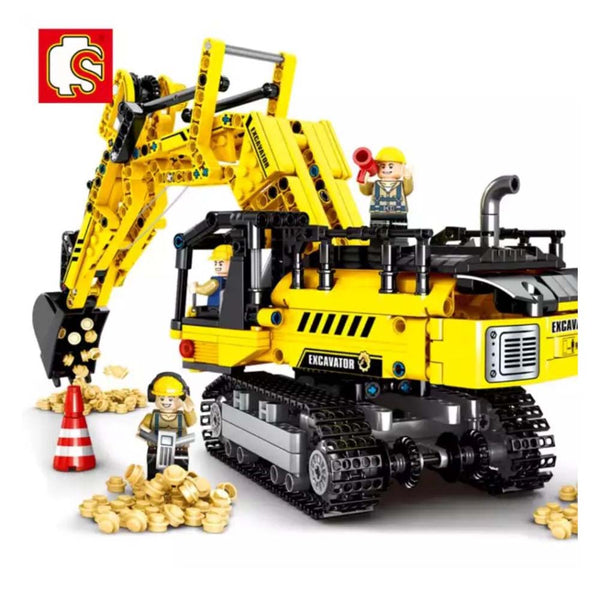 City Engineering Excavator Model Building Blocks Construction Kids Toy - Toysoff.com