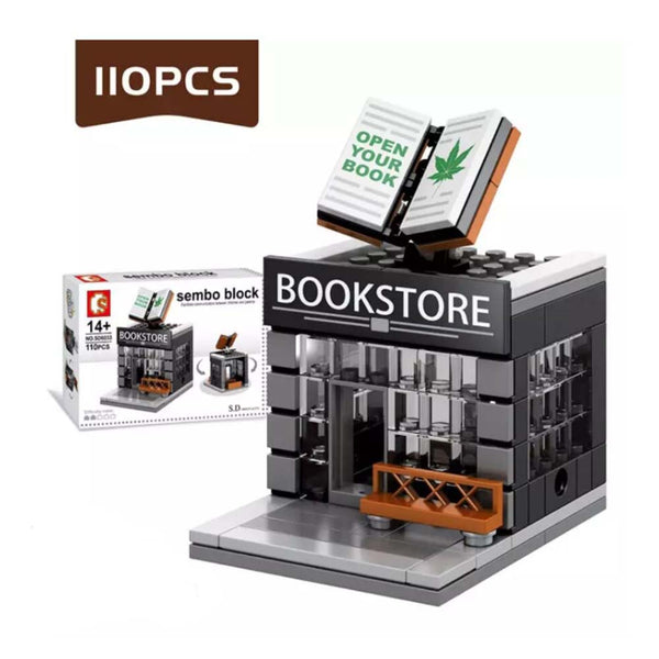 City Street View Book Store Shop Model Children Toy Building Blocks - Toysoff.com