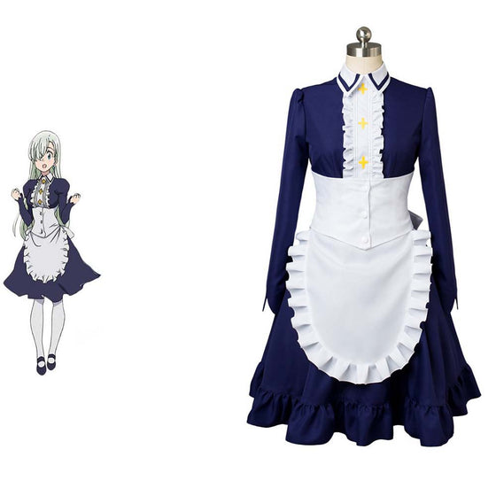 Seven Deadly Sins Elizabeth Liones Cosplay Costume Uniform Maid Dress