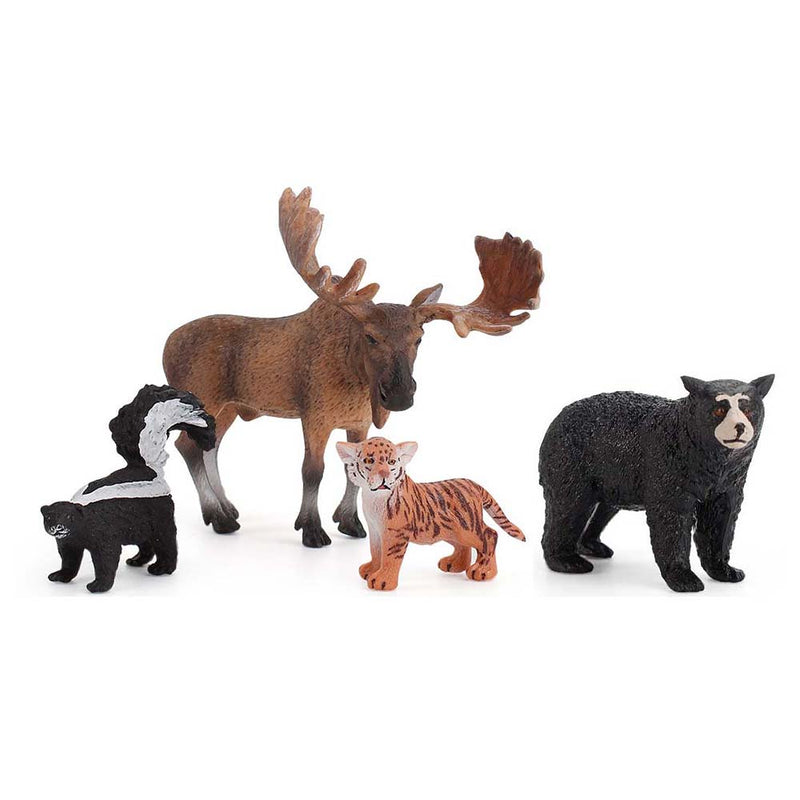Simulation Animal Black Bear Elk Weasel Leopard Model Suit Fun Kid Toy