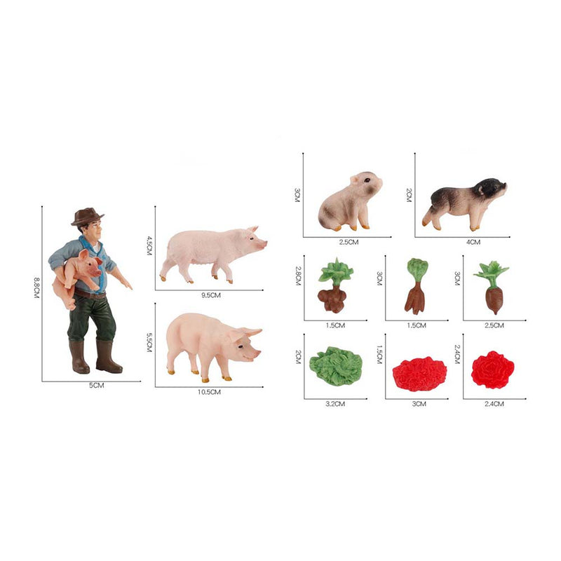 Simulation Animal Farm Raise Pigs Model Suit Fun Kid Toy