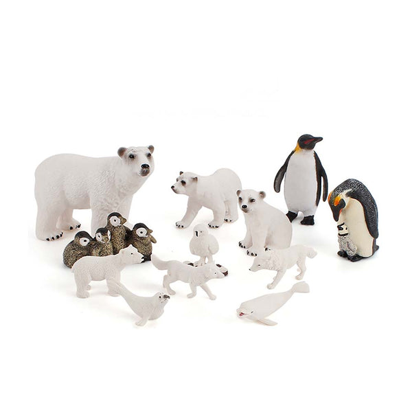 Simulation Arctic Winter Animals Model Suit Kid Fun Cognitive Toy 12pcs