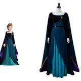 Snow Queen Anna Coronation Long Gown Cape Dress Cosplay Costume - Toysoff.com