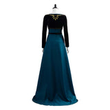 Snow Queen Anna Coronation Long Gown Cape Dress Cosplay Costume - Toysoff.com