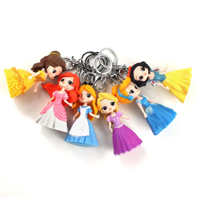 Disney Snow White Cinderella Belle Princess Key Chains 6PCS/Set - Toysoff.com