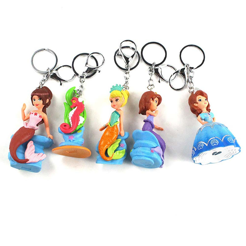 Disney Sophia Seahorse Mermaid Princess Decorative Key Ring 5PCS/Set - Toysoff.com