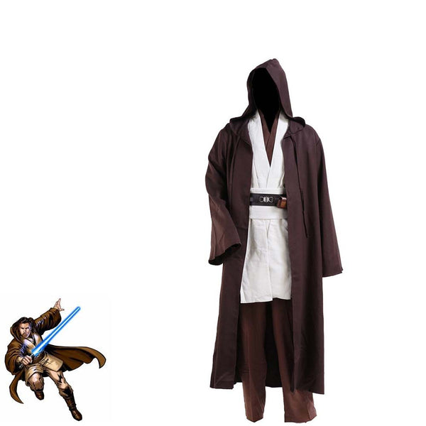Star War Obi Kenobi Wan Cosplay Costume Tunic Robe Full Set