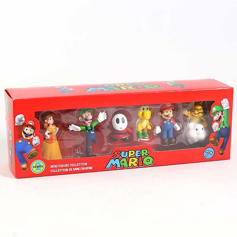 Super Mario Bros Action Figure Collectible Model Mini Kid Toy 6pcs