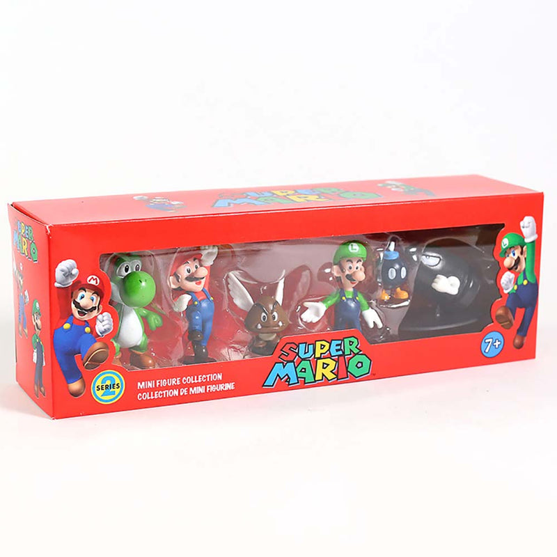 Super Mario Bros Action Figure Collectible Model Mini Kid Toy 6pcs