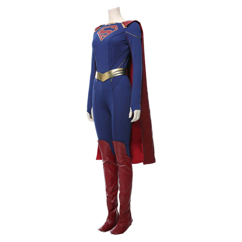 Supergirl Season 5 Kara Kent Uniform Jumpsuit Cloak Belt Boots Halloween Cosplay Costume - Toysoff.com