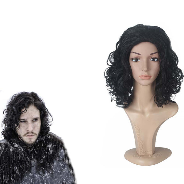 TV Game of Thrones Jon Snow Cosplay Wig Black Hair