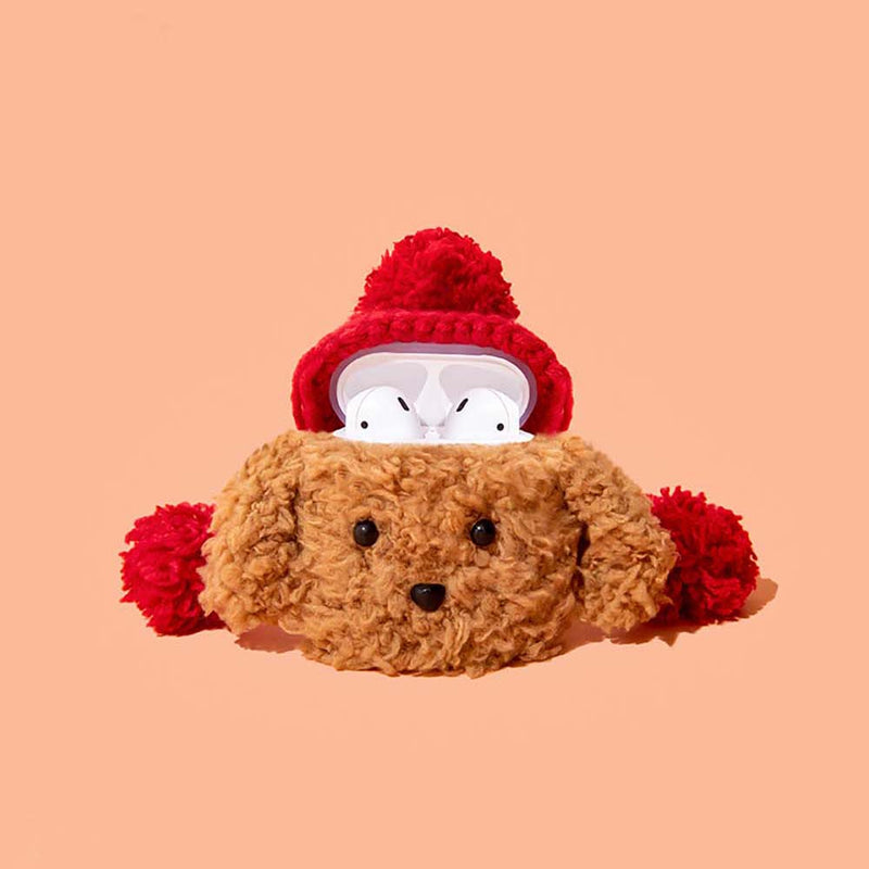 Teddy Dog Knitted Plush Apple Airpods Case Fun Gift