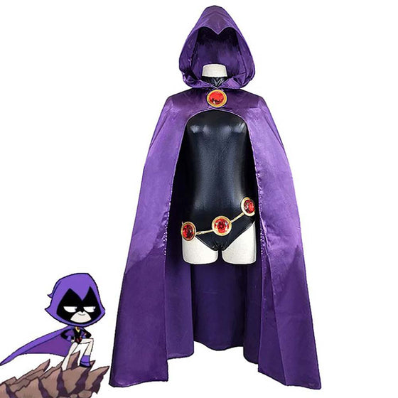 Teen Titans Super Hero Raven Cosplay Costume Halloween Carnival Suit