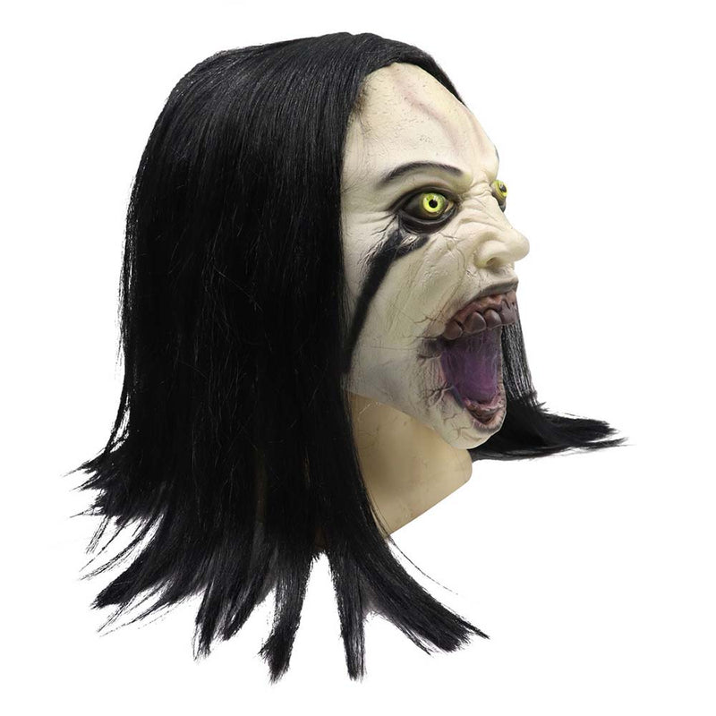 The Curse Of La Llorona Ghost Mask Halloween Prop With Black Wig