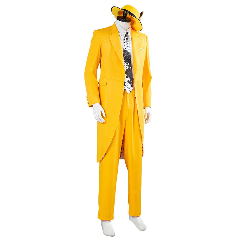 The Mask Jim Carrey Yellow  Suit Cosplay Costume Halloween Carnival Suit