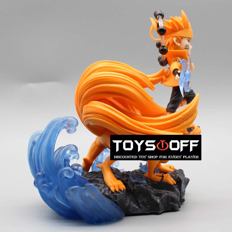 Uzumaki Naruto Battle Fox Riding Nine Tails Action Figure Toy 14cm