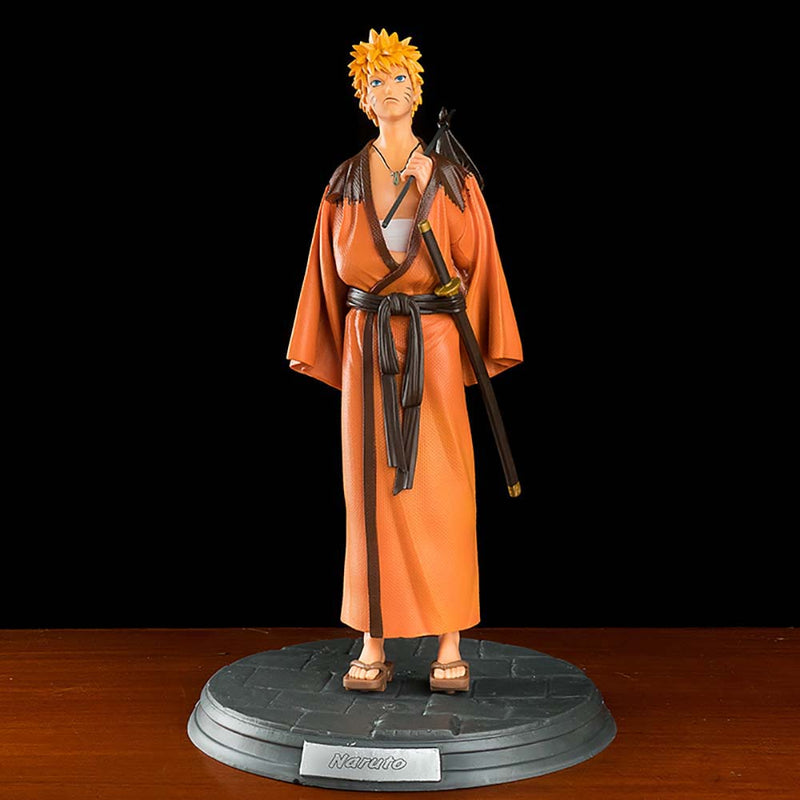 Uzumaki Naruto Uchiha Sasuke Kimono Ver Action Figure Model Toy 30cm