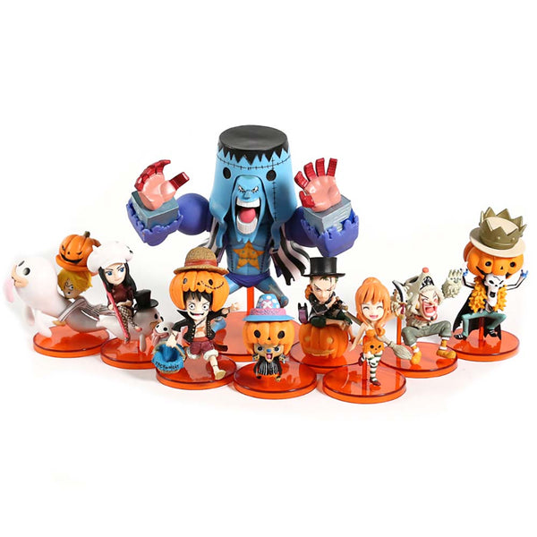 WCF Halloween One Piece Action Figure Collectible Model Toy 9pcs