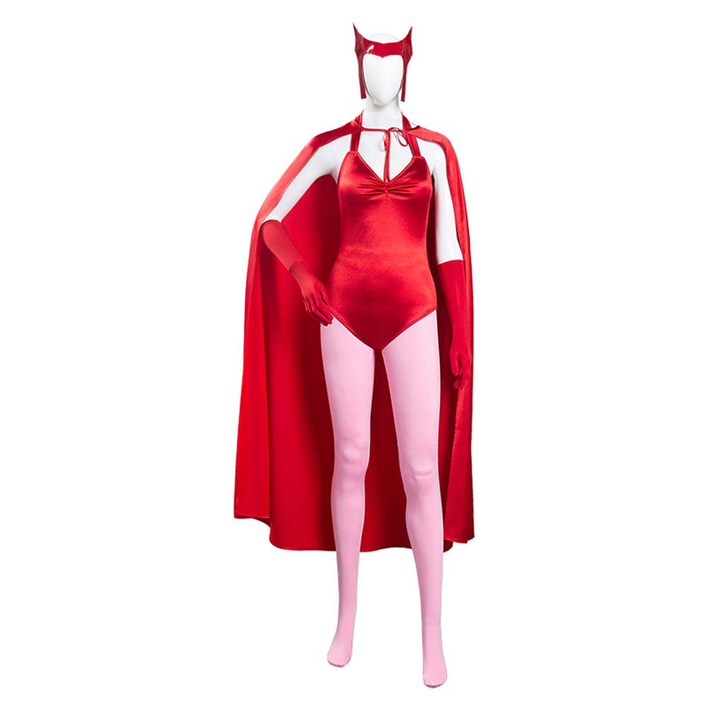Wanda Vision Scarlet Witch Wanda Maximoff Cosplay Costume Halloween Carnival Suit