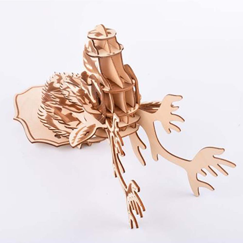 Wooden Puzzle Deer Head Trophy Animal Art 3D Model DIY Assembly Toy - Toysoff.com